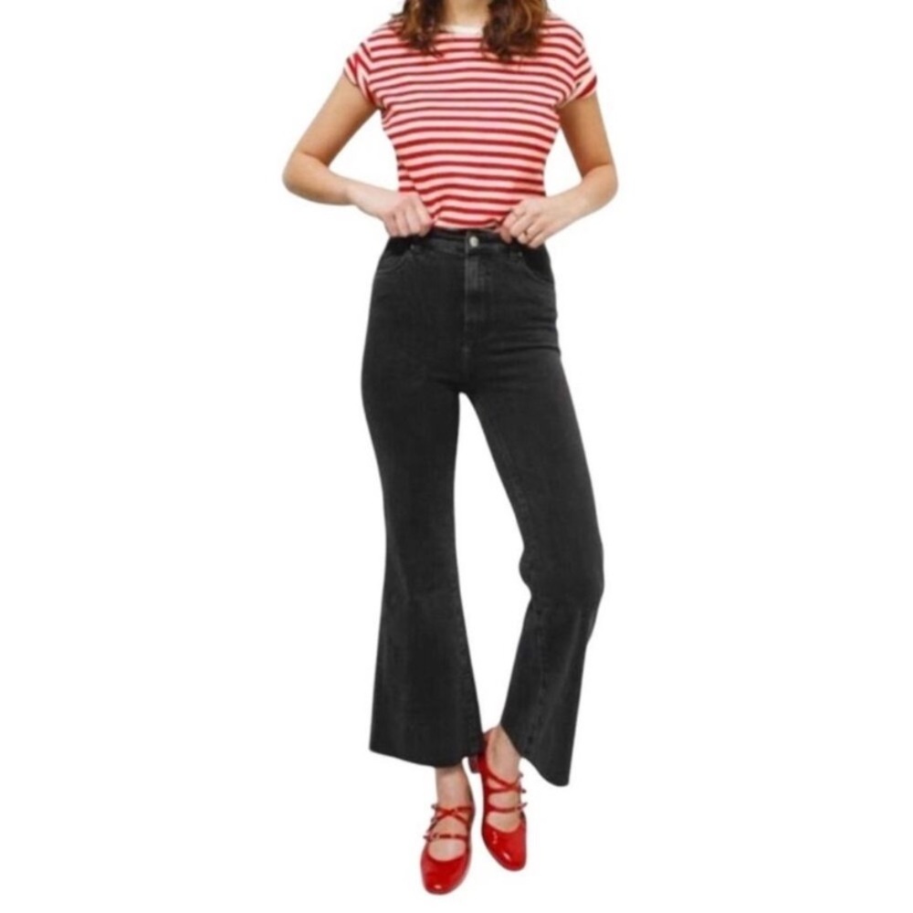 Rolla’s High Rise Bell Bottom Black Jeans